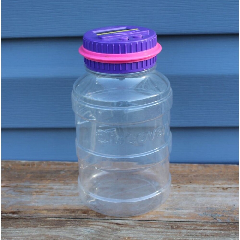 Discovery Kids Coin Counting Money Jar Electronic Bank Digital LCD WORKS! Purple